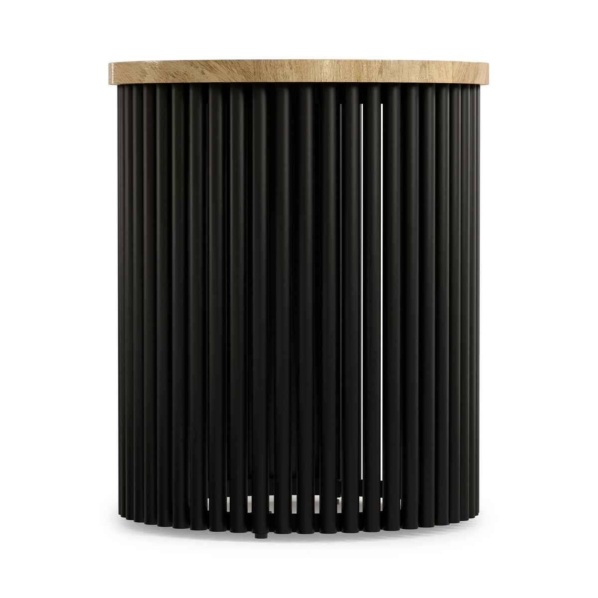 Natural and Black Wood | Demy 18 inch Metal and Wood Accent Table