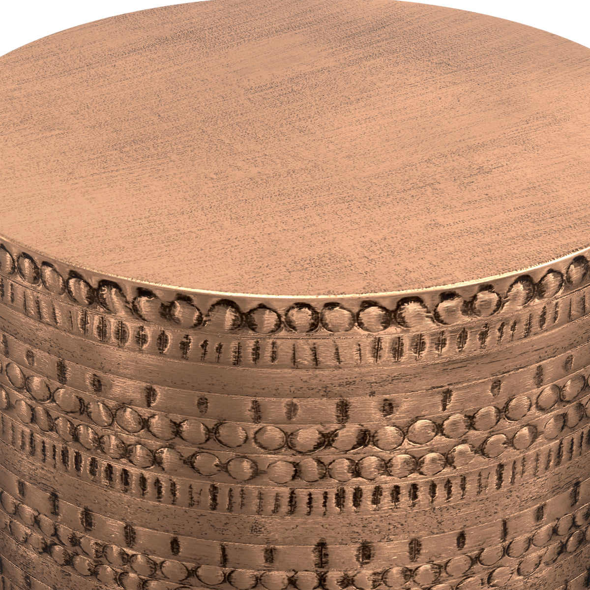 Antique Copper | Johnsen 15 inch Tribal Pattern Accent Table