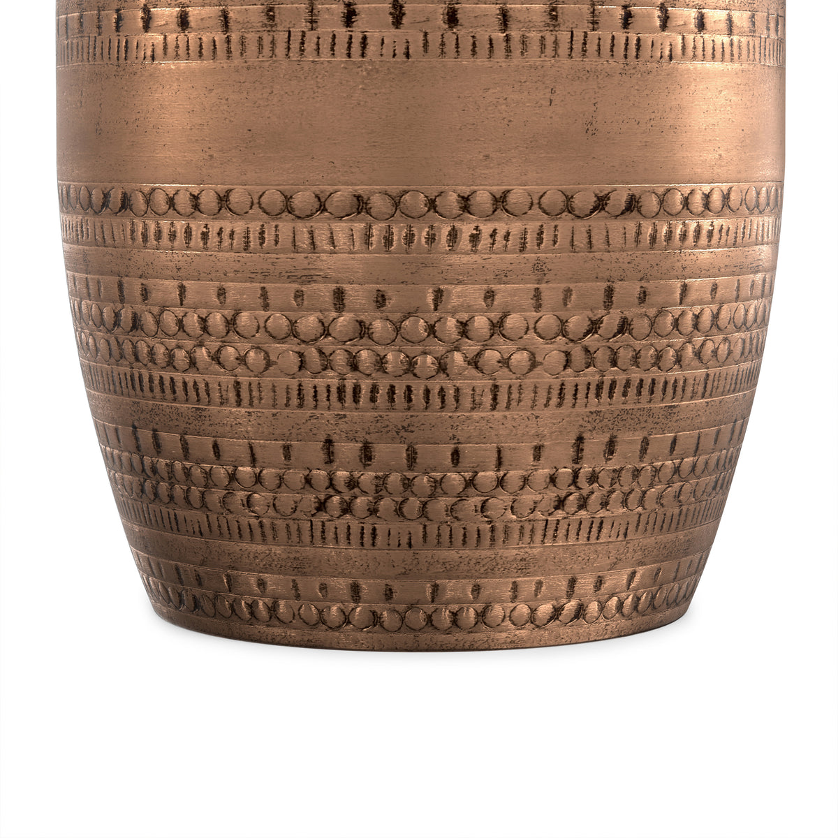 Antique Copper | Johnsen 15 inch Tribal Pattern Accent Table