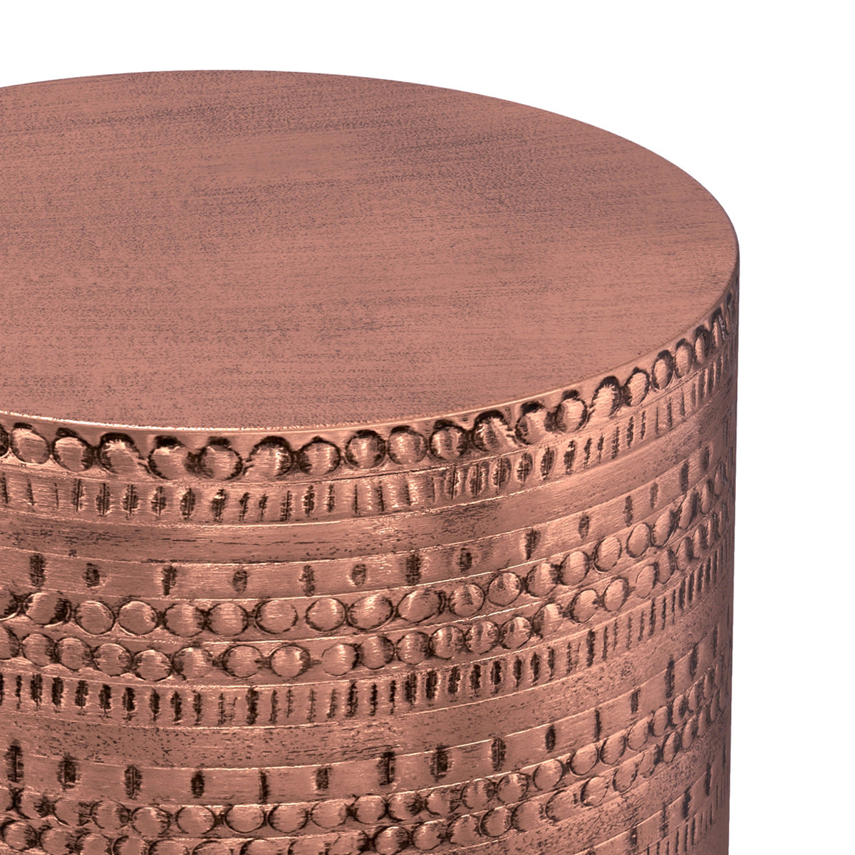 Antique Copper | Johnsen 15 inch Tribal Pattern Accent Table