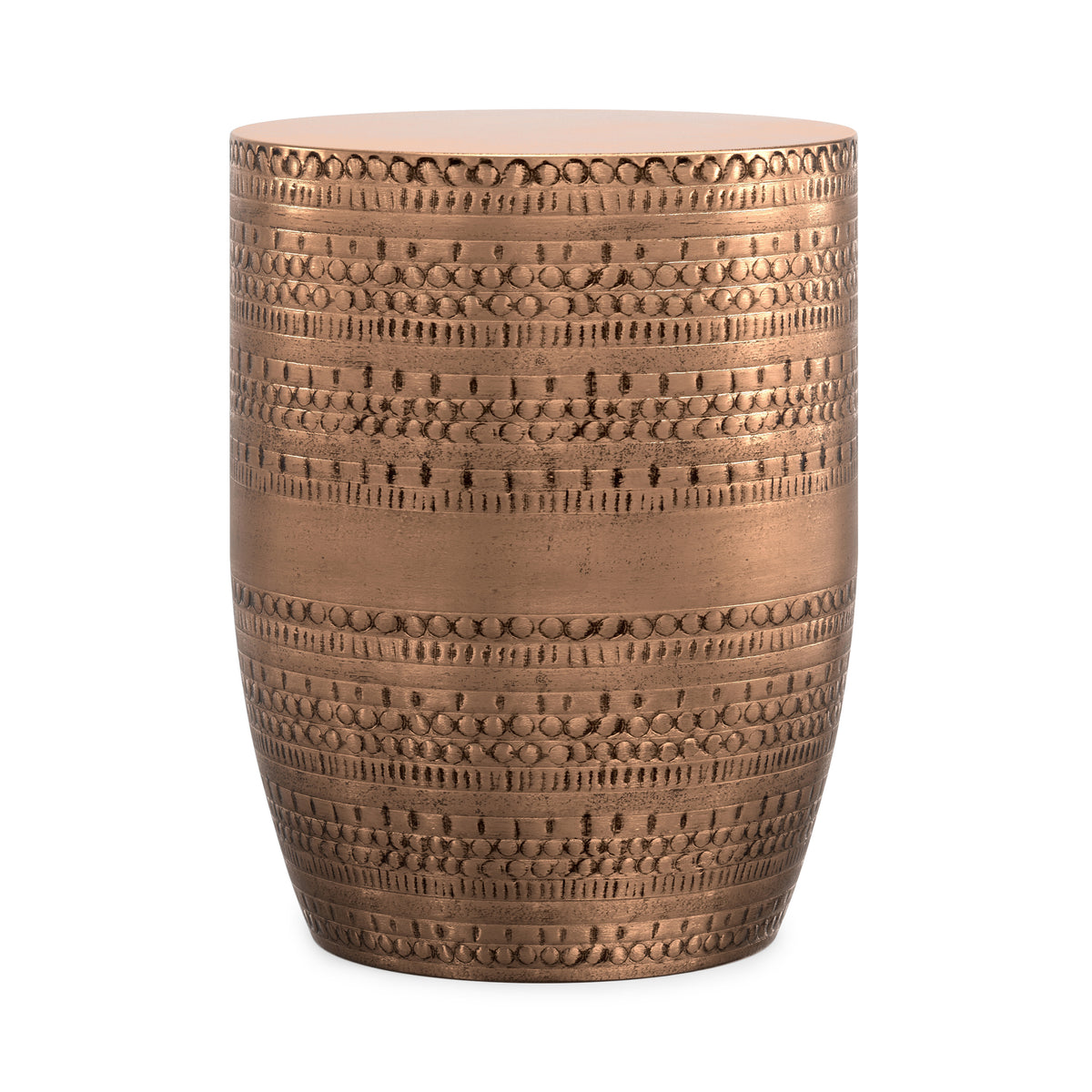 Antique Copper | Johnsen 15 inch Tribal Pattern Accent Table