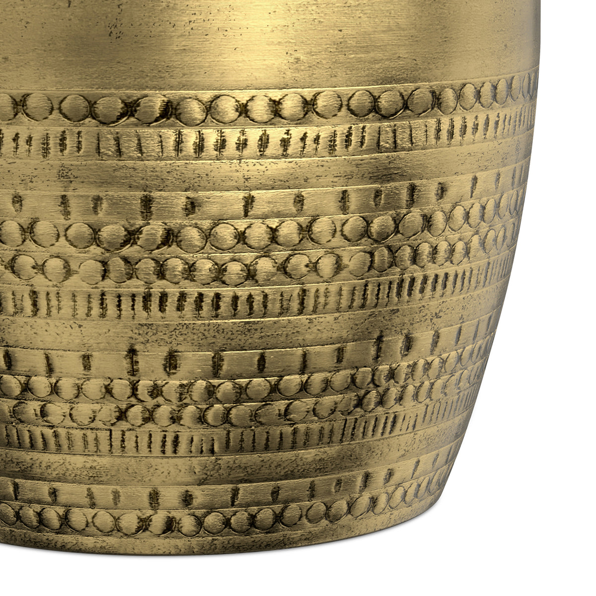 Antique Gold | Johnsen 15 inch Tribal Pattern Accent Table