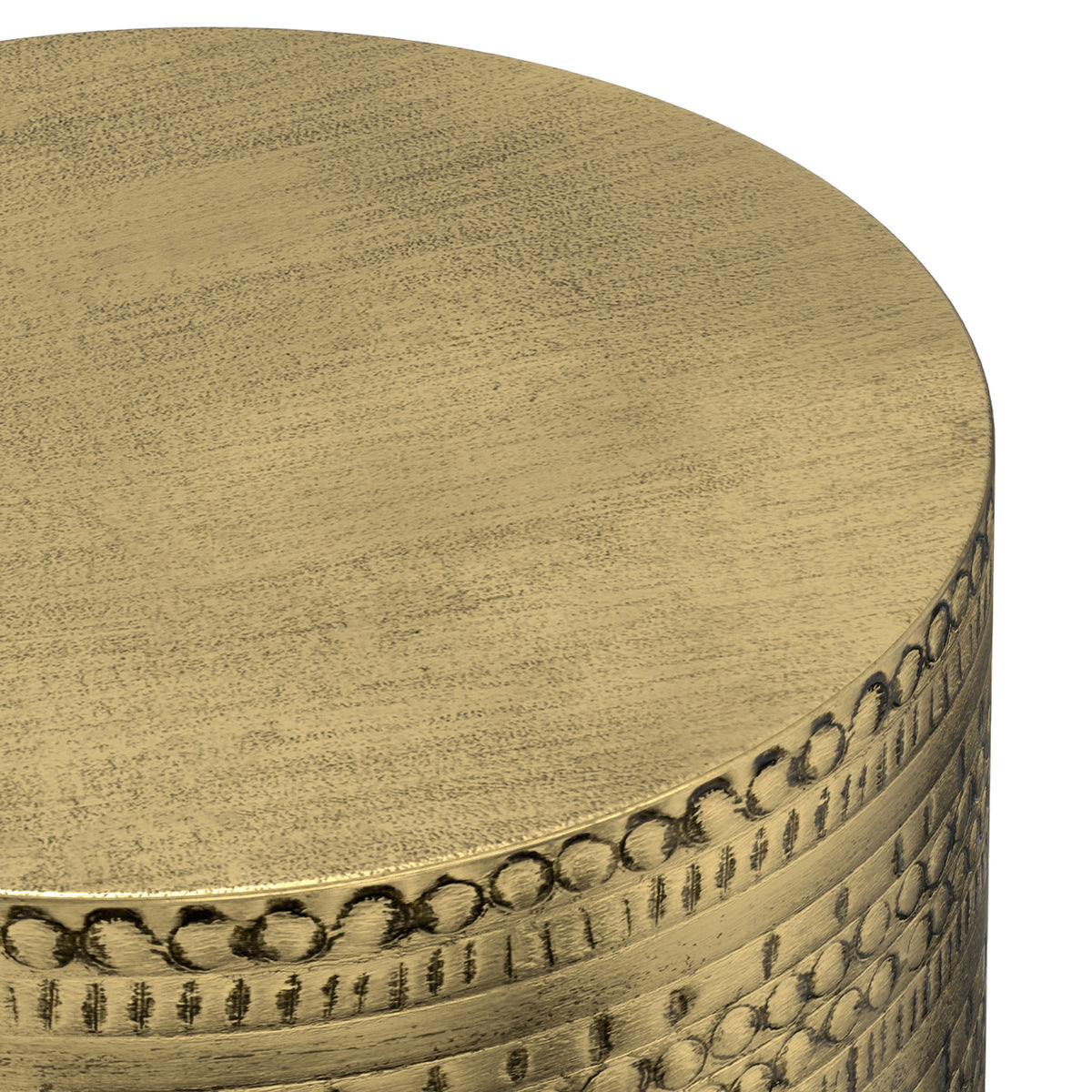 Antique Gold | Johnsen 15 inch Tribal Pattern Accent Table