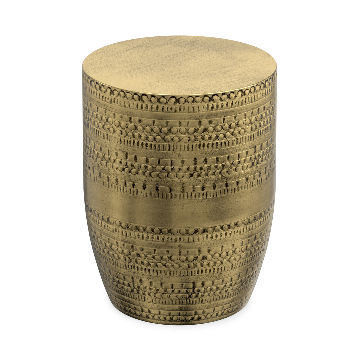 Antique Gold | Johnsen 15 inch Tribal Pattern Accent Table
