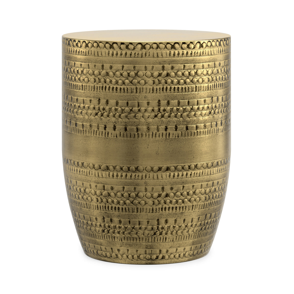 Antique Gold | Johnsen 15 inch Tribal Pattern Accent Table