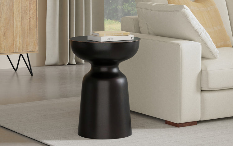 Antique Copper 18 Inch | Toby 18 inch Metal Accent Table