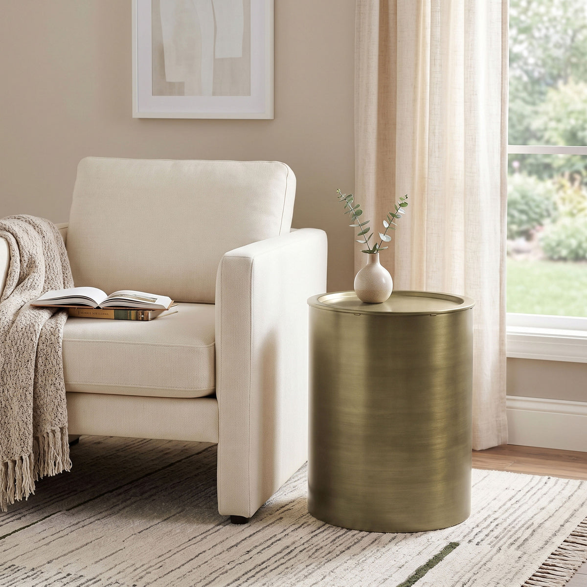Antique Gold | Corbin Metal Side Table in Antique Gold