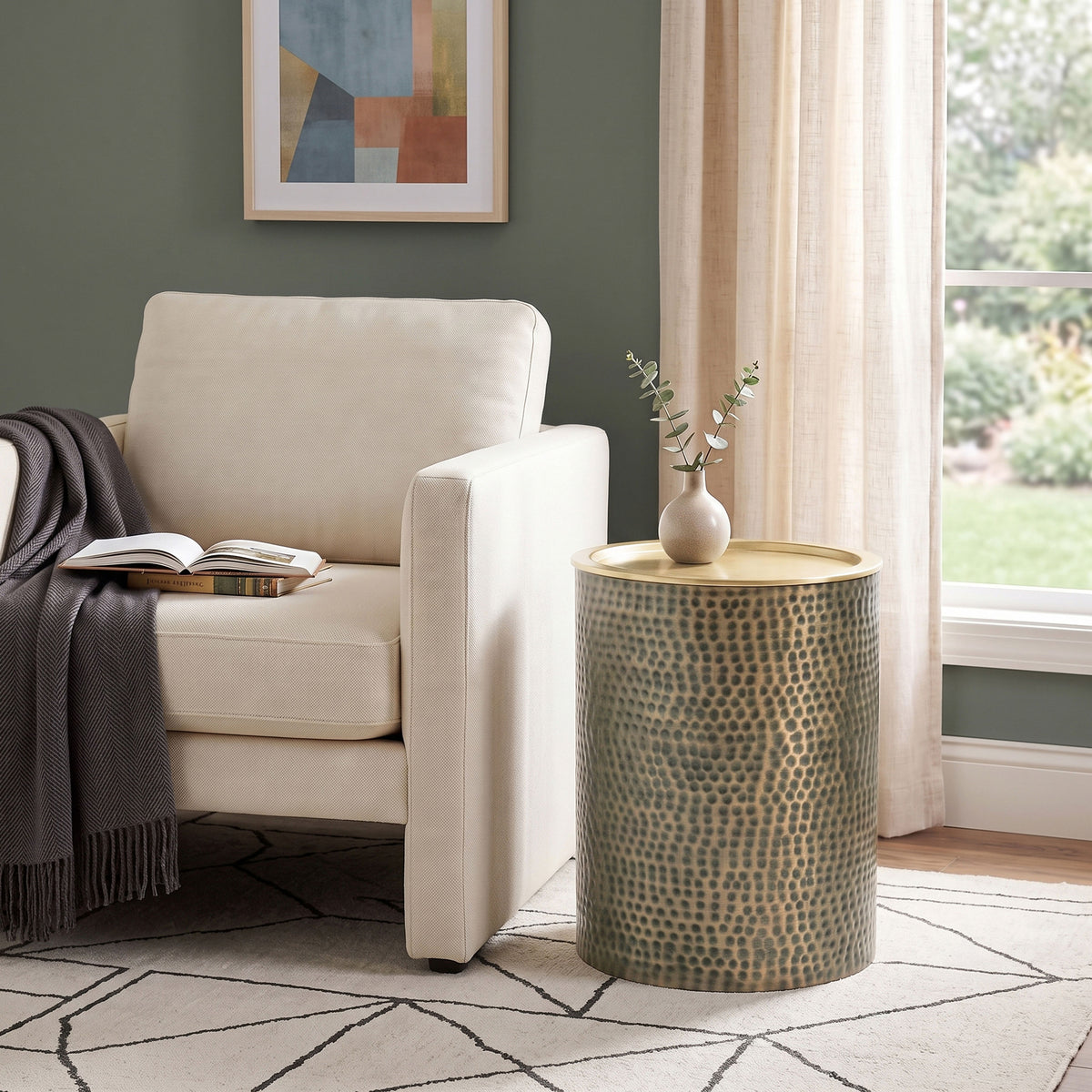 Antique Gold Hammered | Corbin Metal Side Table