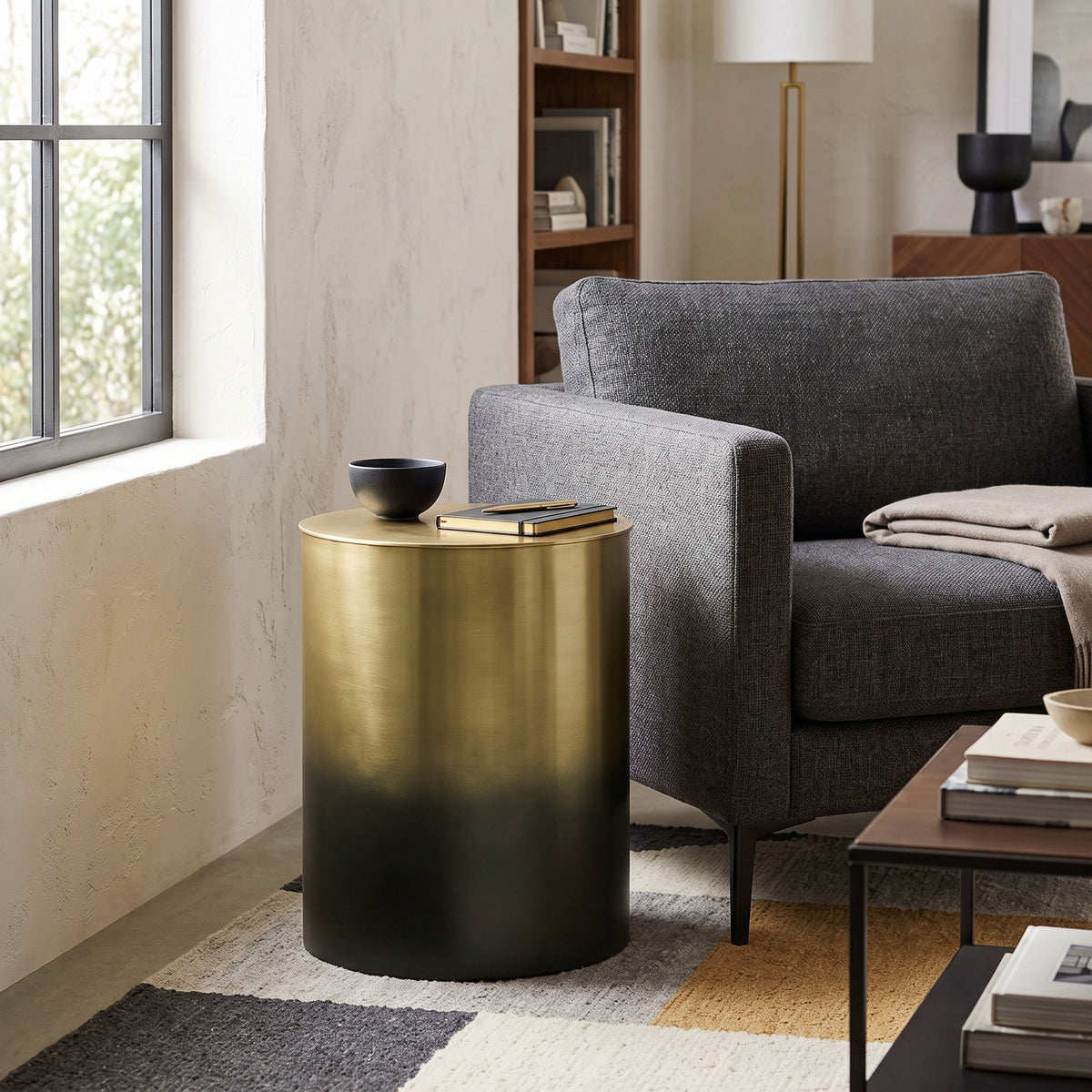 Black and Gold Ombre | Curtis Metal Table in Black and Gold