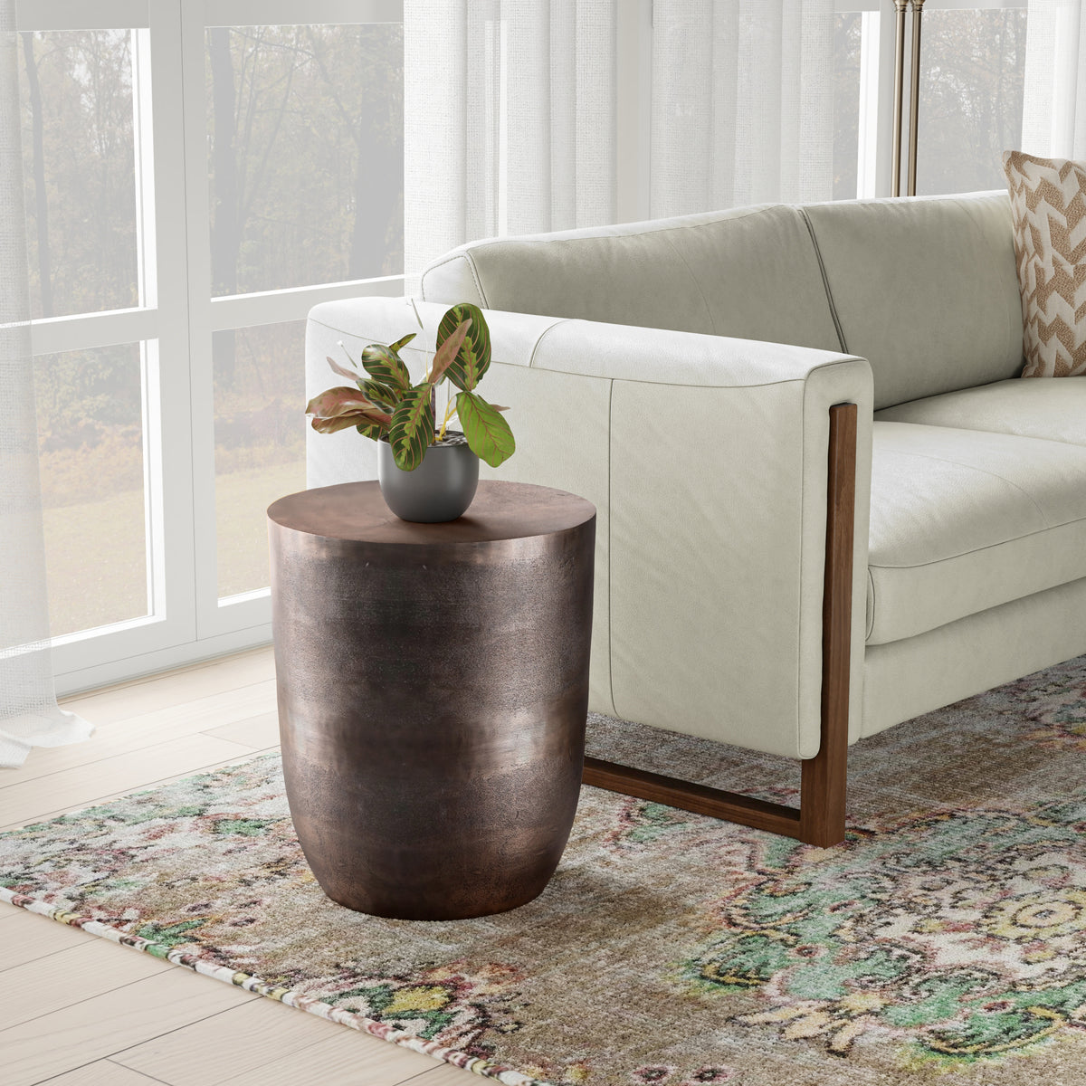 Antique Copper | Morris Metal Accent Table