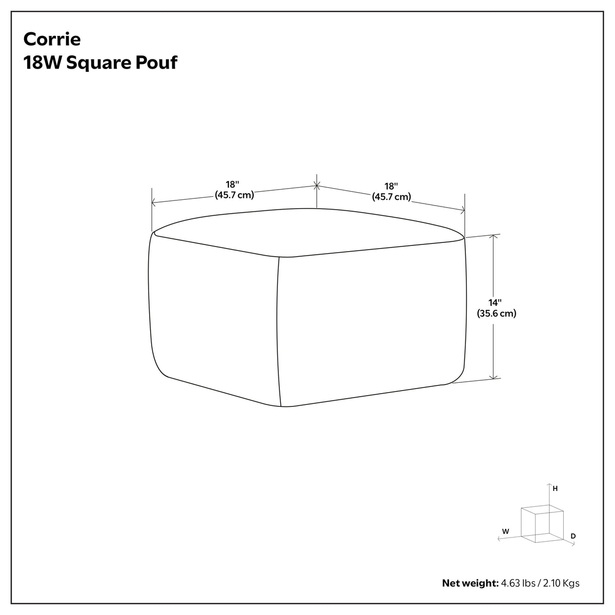 Corrie Square Woven Outdoor/ Indoor Pouf