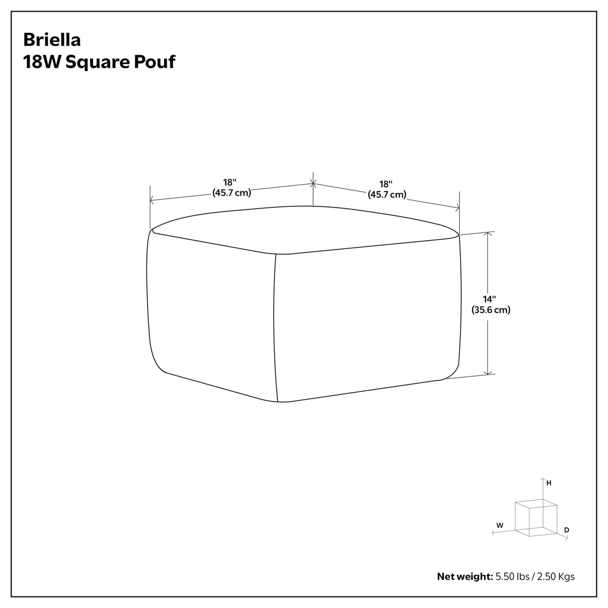 Briella Square Woven Outdoor/ Indoor Pouf