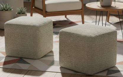 Zelma Square Woven Outdoor/ Indoor Pouf