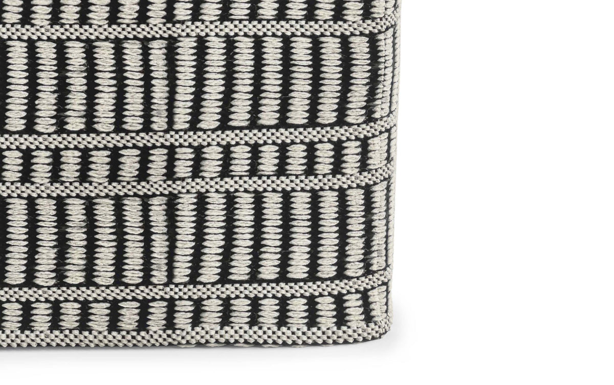 Black and White | Safford Square Woven Outdoor/ Indoor Pouf