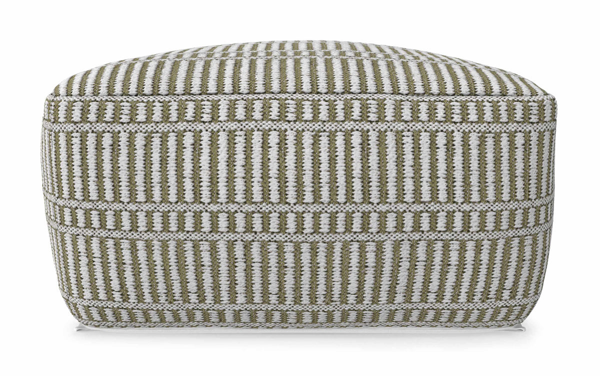 Natural/Travertine/White | Safford Square Woven Outdoor/ Indoor Pouf