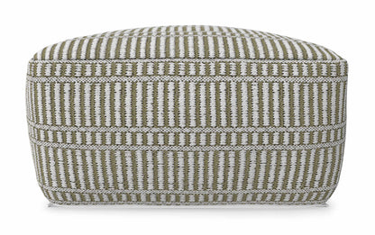 Natural/Travertine/White | Safford Square Woven Outdoor/ Indoor Pouf