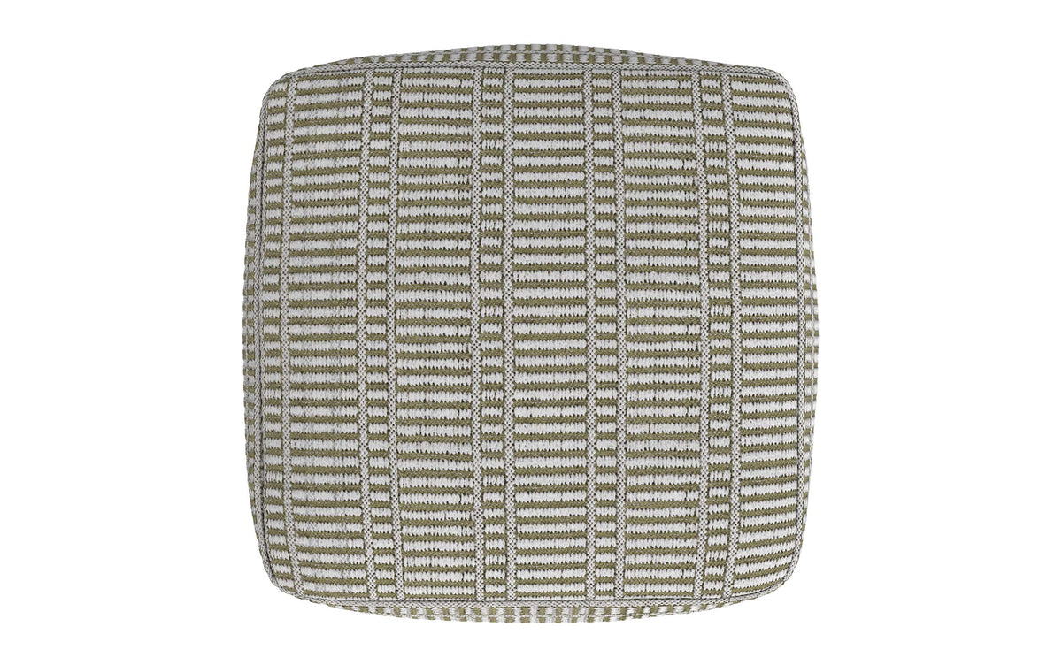Natural/Travertine/White | Safford Square Woven Outdoor/ Indoor Pouf