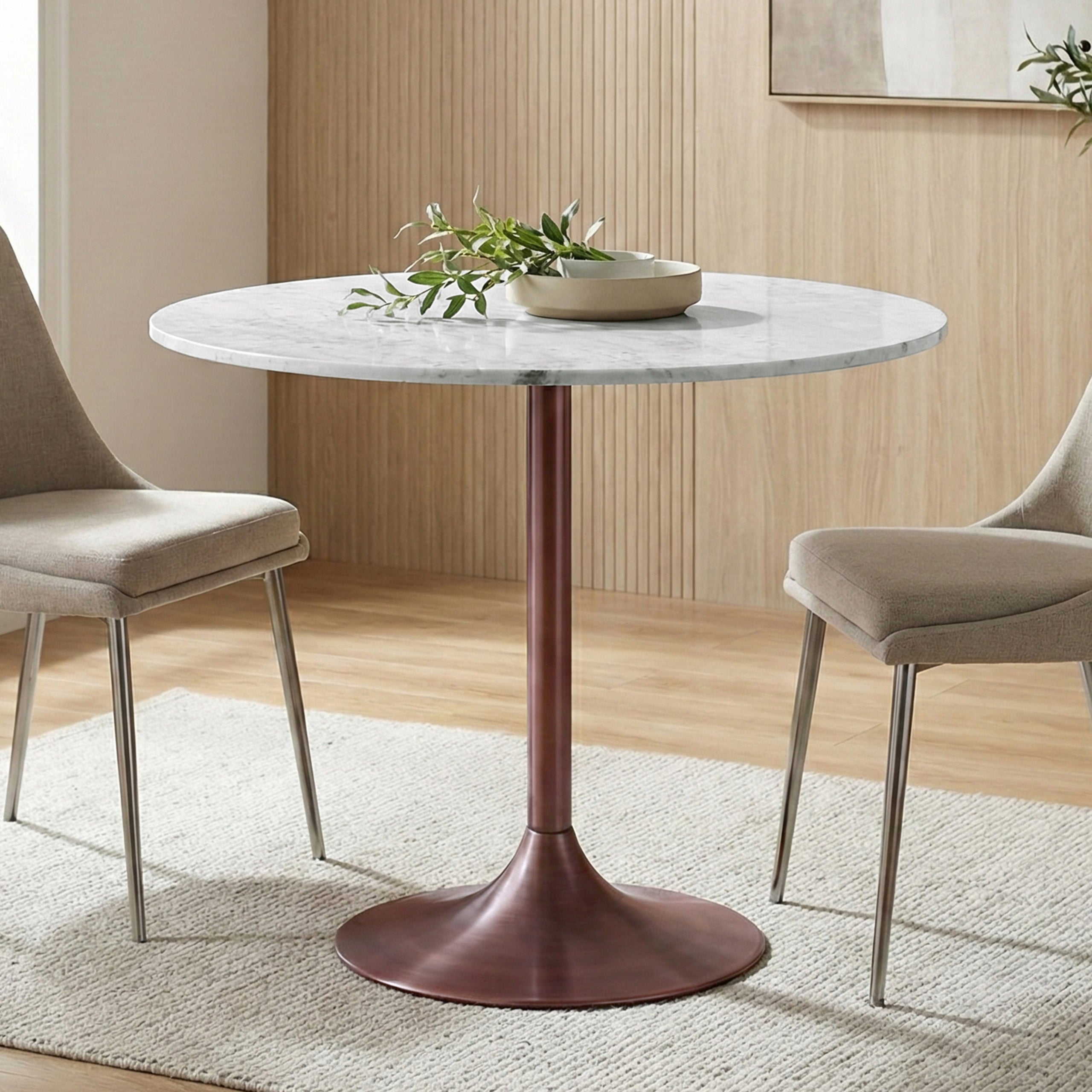 White Marble/Antique Copper | Osborne Dining Table
