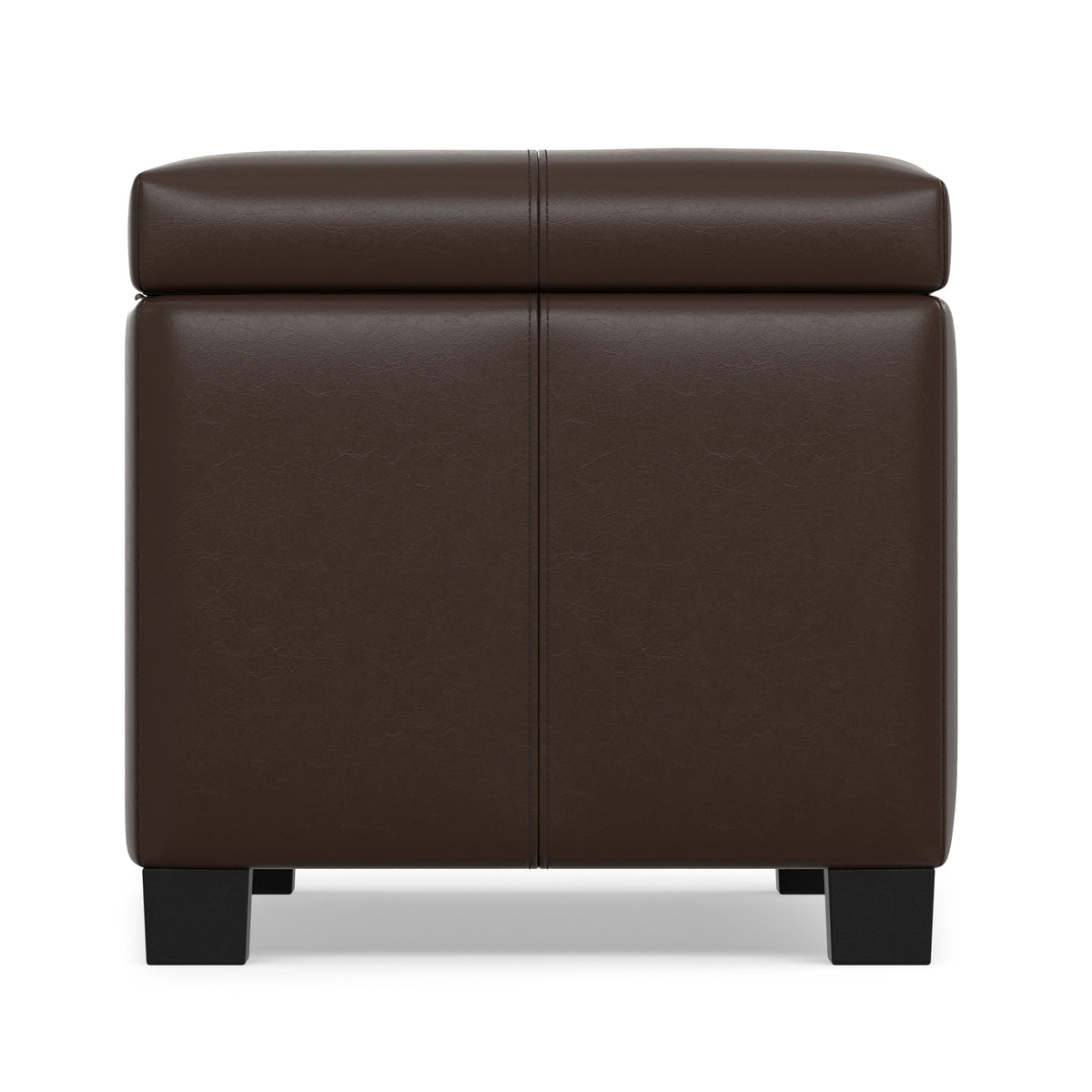 Chocolate Brown Vegan Leather | Dover Storage Ottoman in Vegan Leather