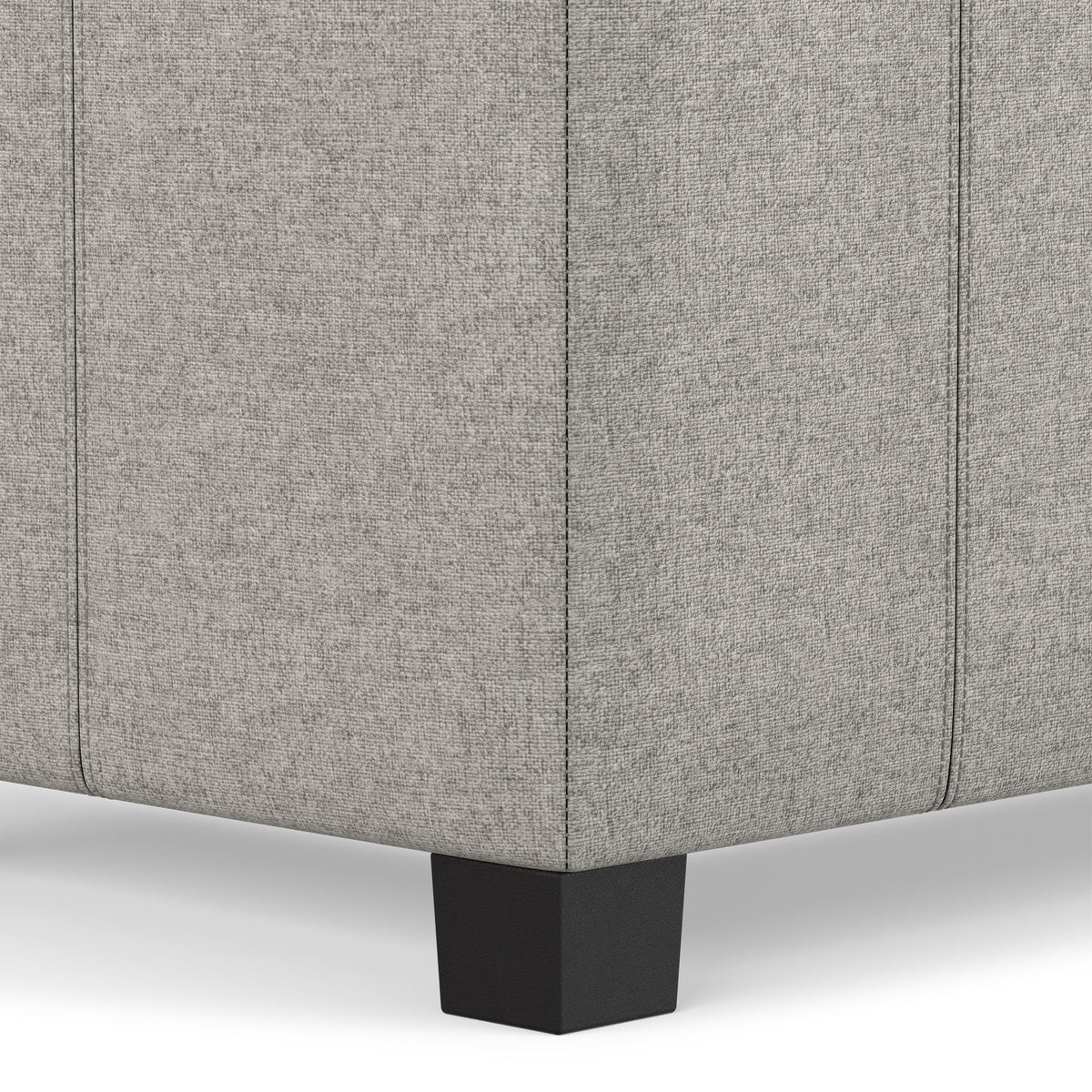 Cloud Grey Linen Style Fabric | Dover Storage Ottoman in Linen