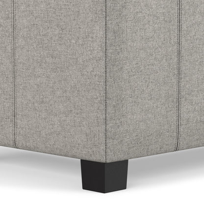 Cloud Grey Linen Style Fabric | Dover Storage Ottoman in Linen
