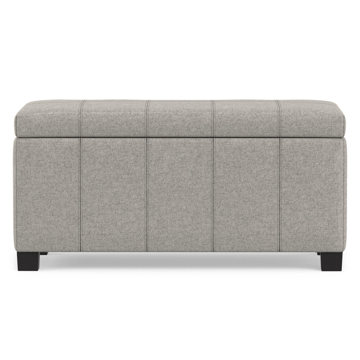 Cloud Grey Linen Style Fabric | Dover Storage Ottoman in Linen