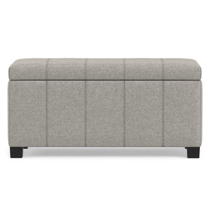 Cloud Grey Linen Style Fabric | Dover Storage Ottoman in Linen