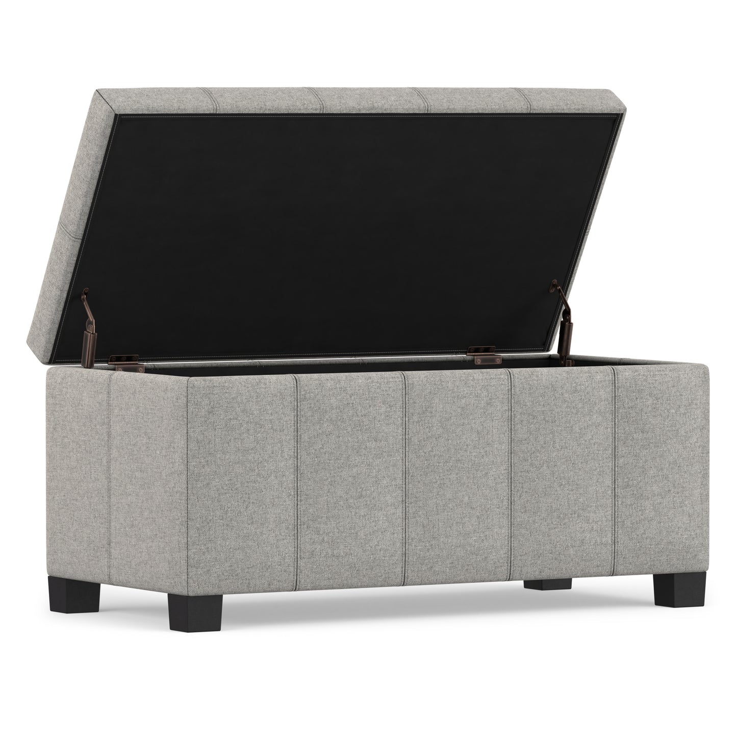 Cloud Grey Linen Style Fabric | Dover Storage Ottoman in Linen