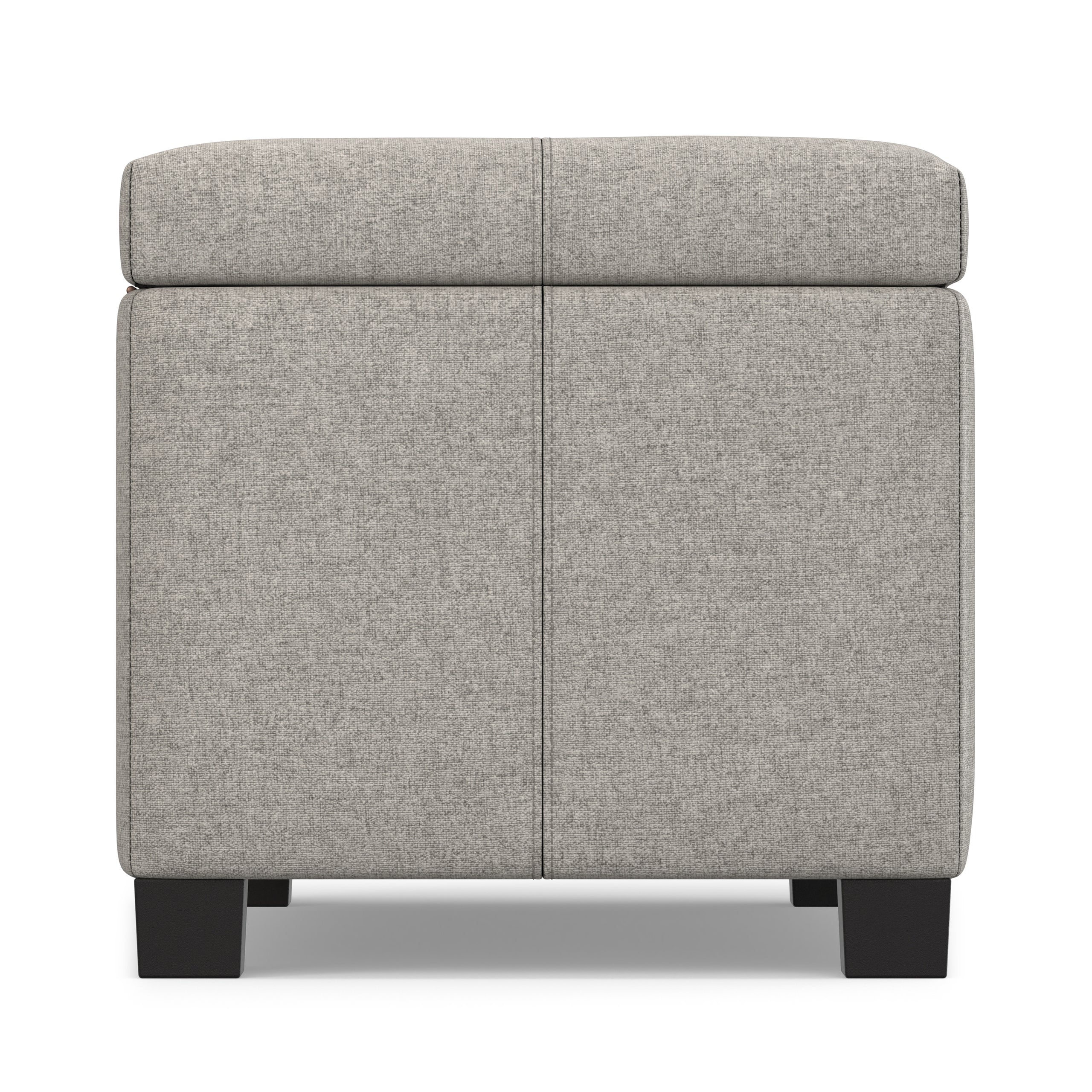 Cloud Grey Linen Style Fabric | Dover Storage Ottoman in Linen