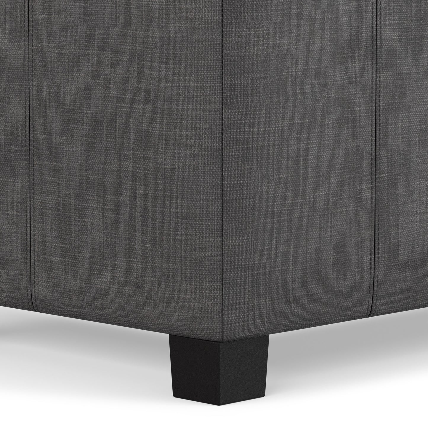 Slate Grey Linen Style Fabric | Dover Storage Ottoman in Linen
