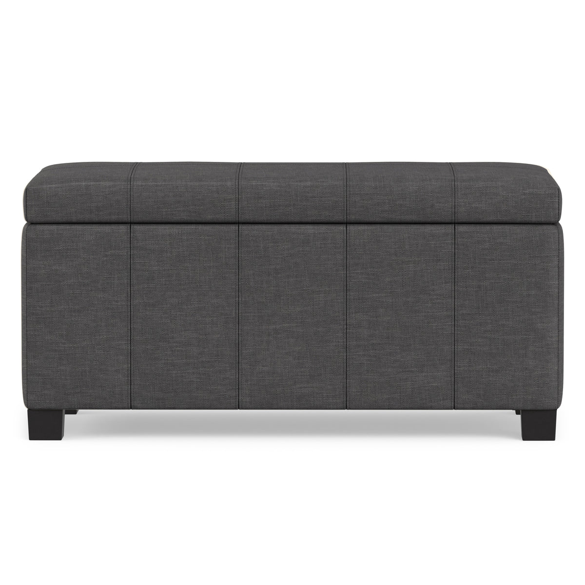 Slate Grey Linen Style Fabric | Dover Storage Ottoman in Linen