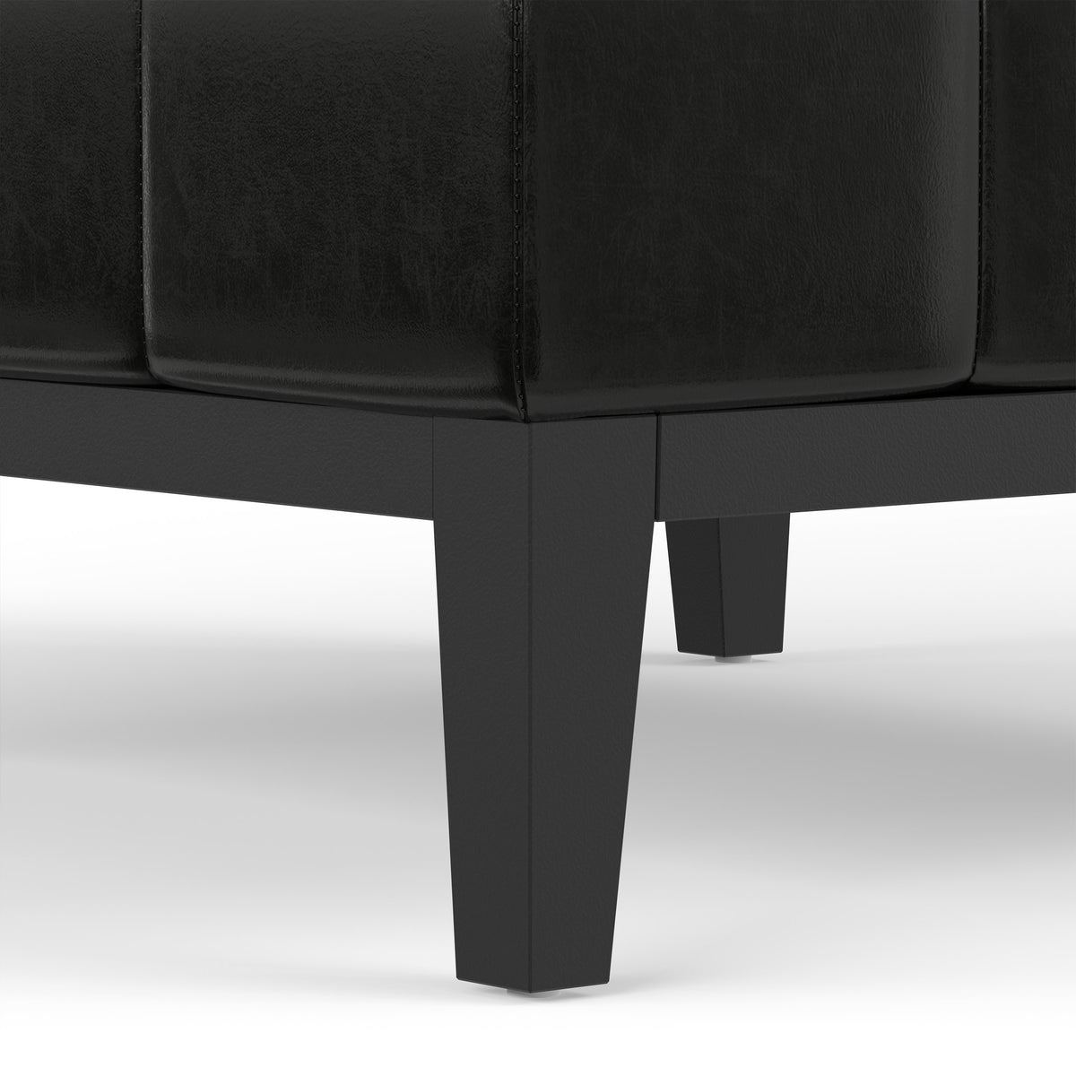 Midnight Black Vegan Leather | Dover Table Ottoman in Vegan Leather