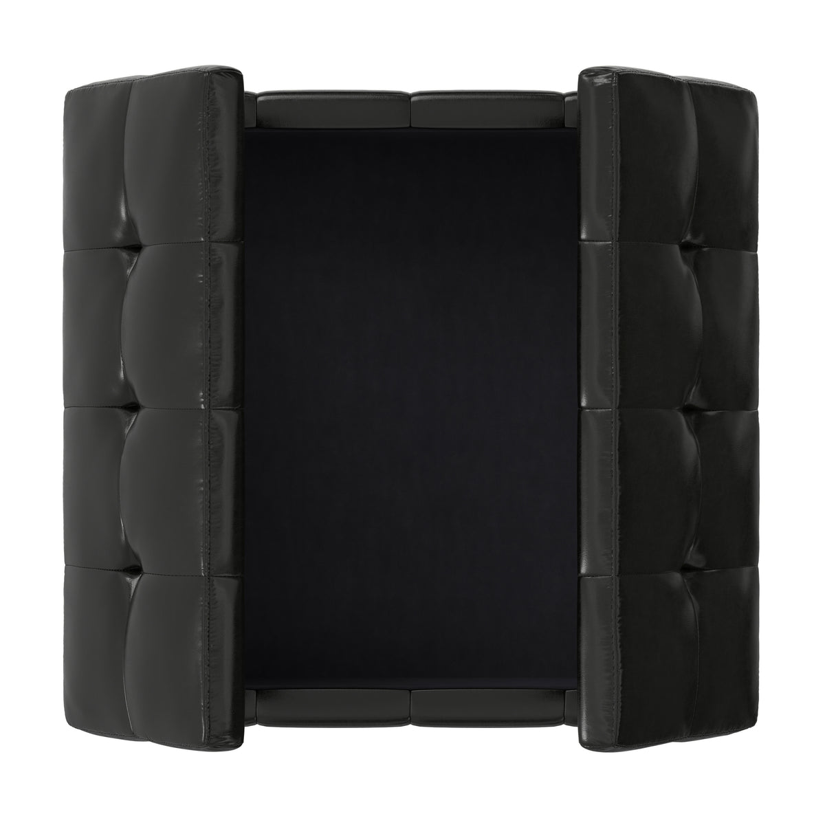 Midnight Black Vegan Leather | Dover Table Ottoman in Vegan Leather