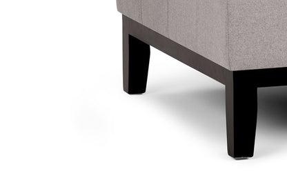 Cloud Grey Linen Style Fabric | Dover Square Vegan Leather Coffee Table Storage Ottoman