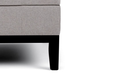 Cloud Grey Linen Style Fabric | Dover Square Vegan Leather Coffee Table Storage Ottoman