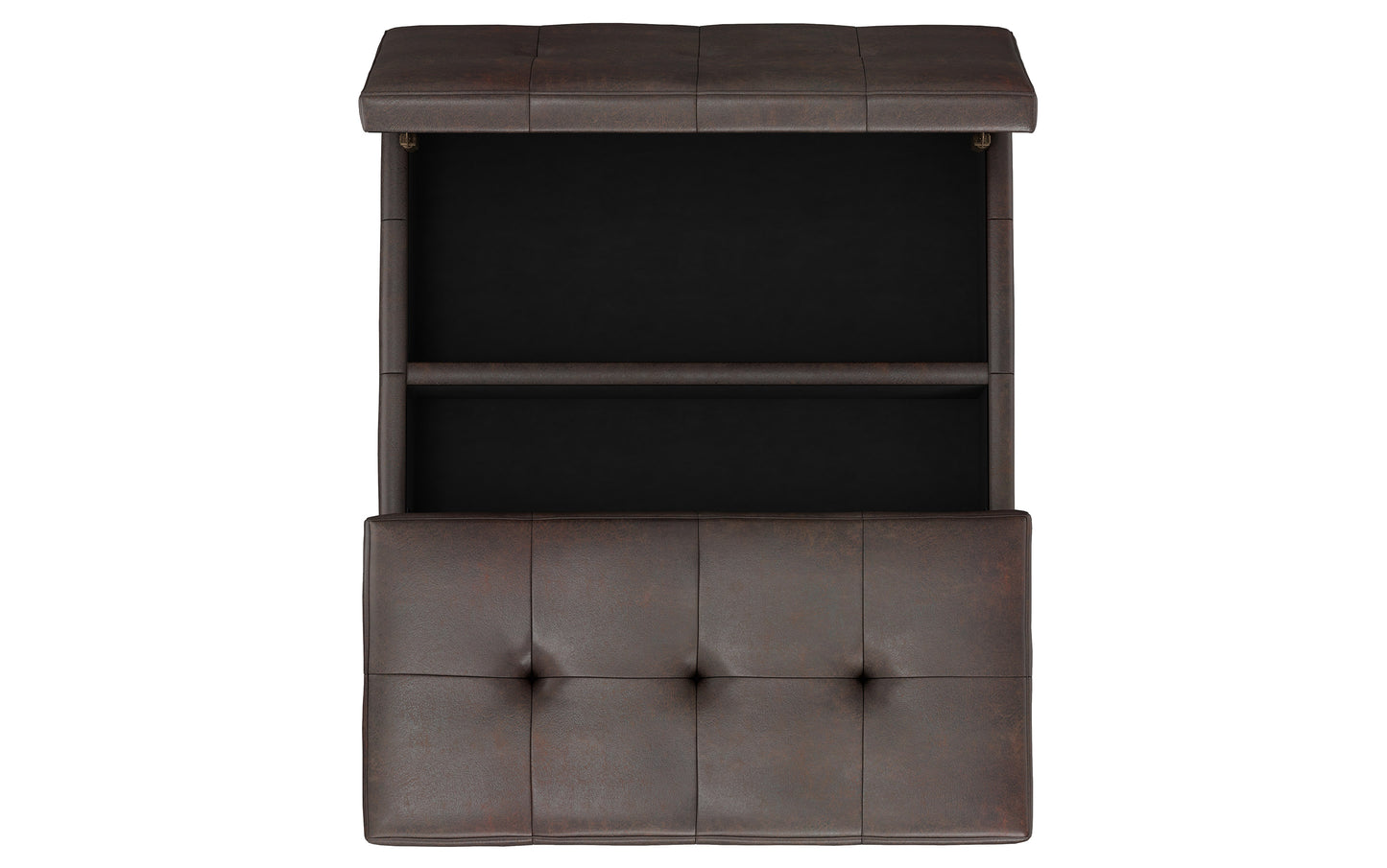 Distressed Brown Distressed Vegan Leather | Dover Lift Top Coffee Table
