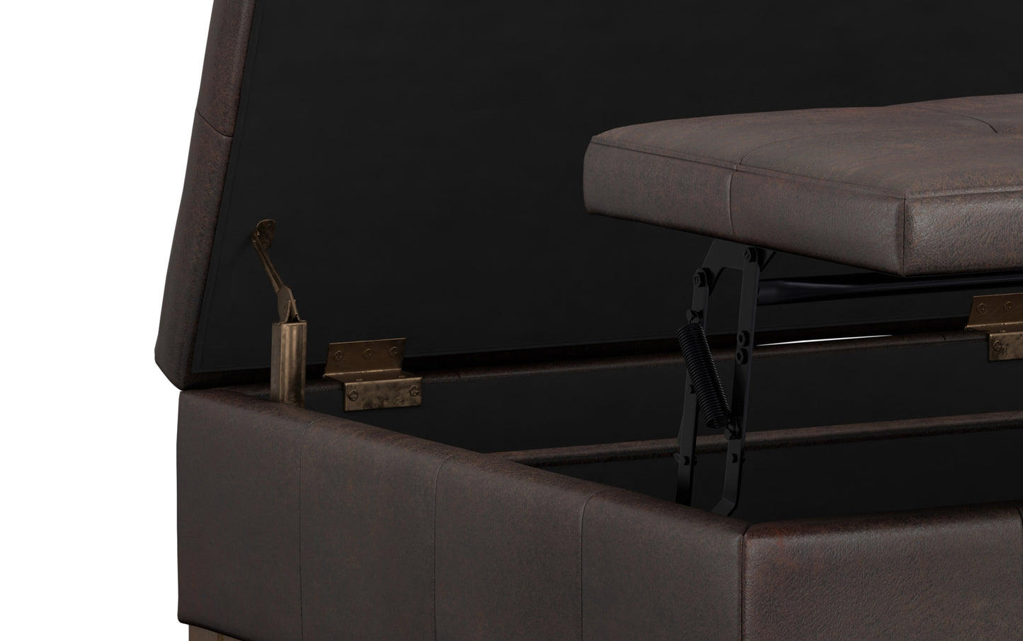 Distressed Brown Distressed Vegan Leather | Dover Lift Top Coffee Table