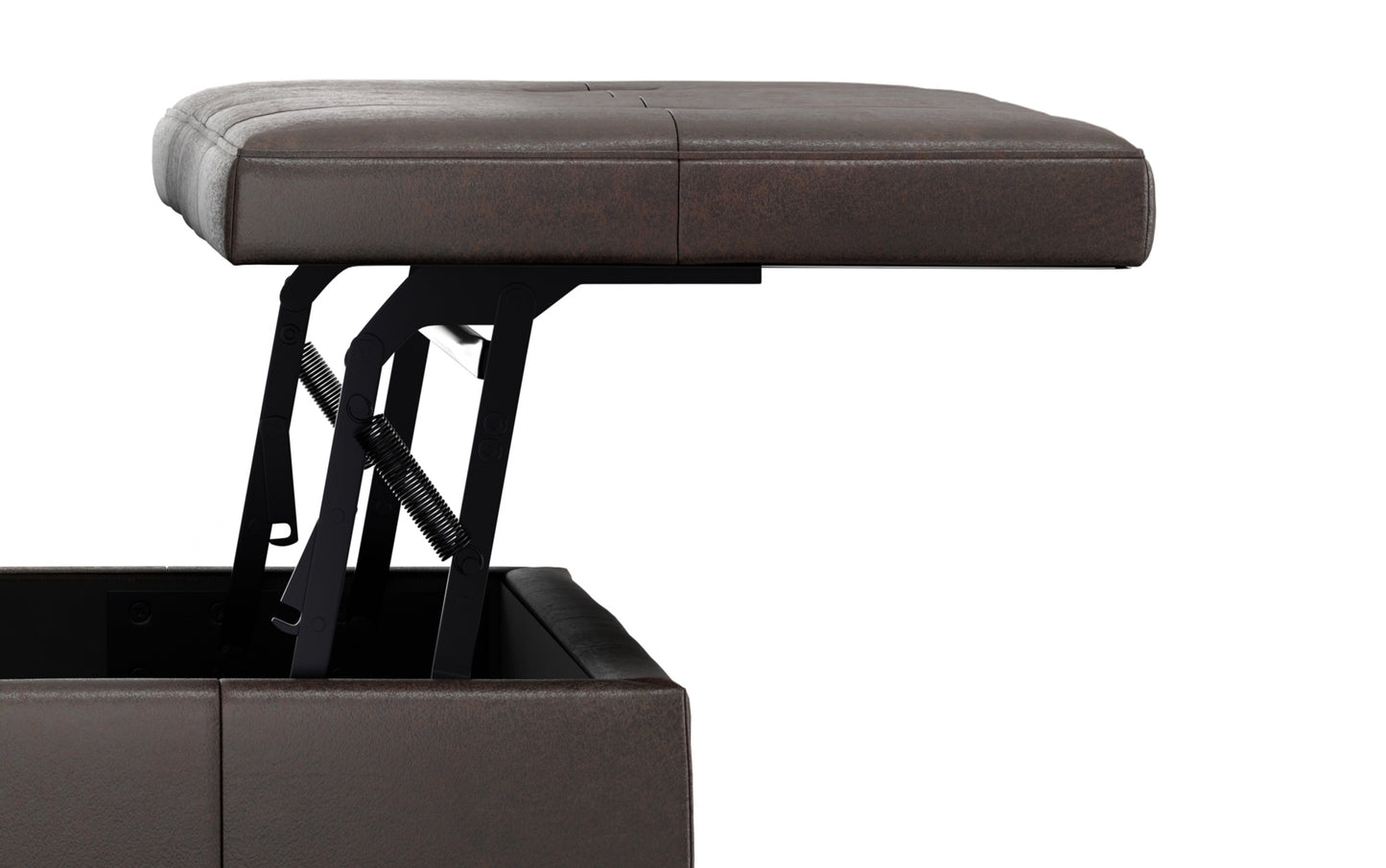 Distressed Brown Distressed Vegan Leather | Dover Lift Top Coffee Table