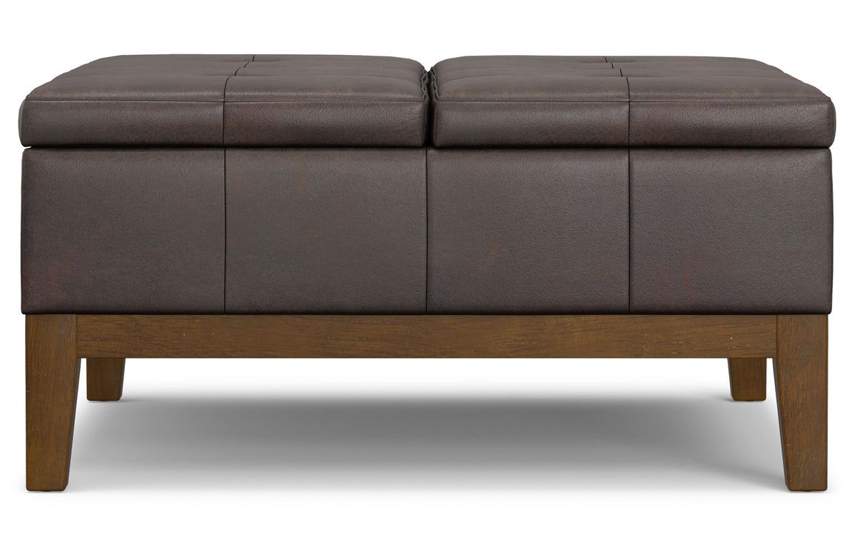 Distressed Brown Distressed Vegan Leather | Dover Lift Top Coffee Table