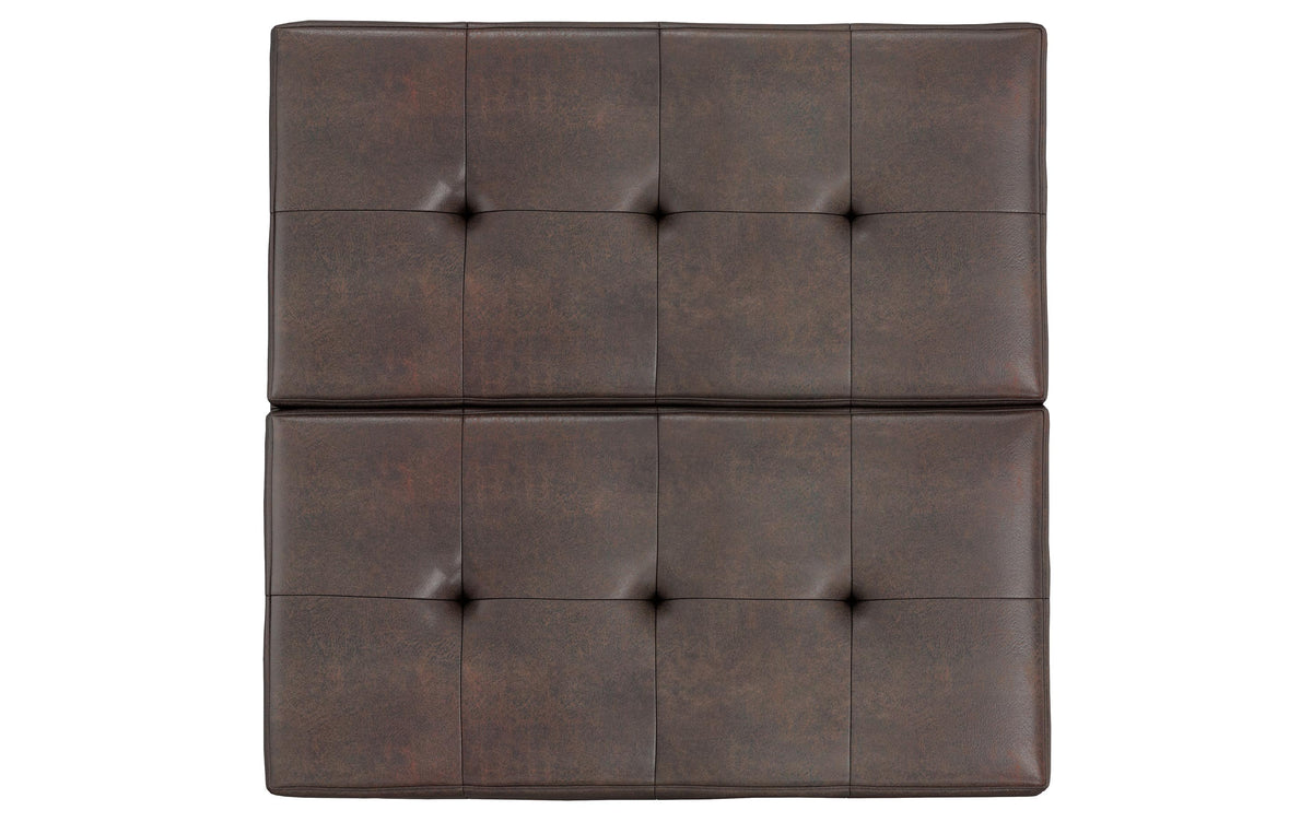 Distressed Brown Distressed Vegan Leather | Dover Lift Top Coffee Table