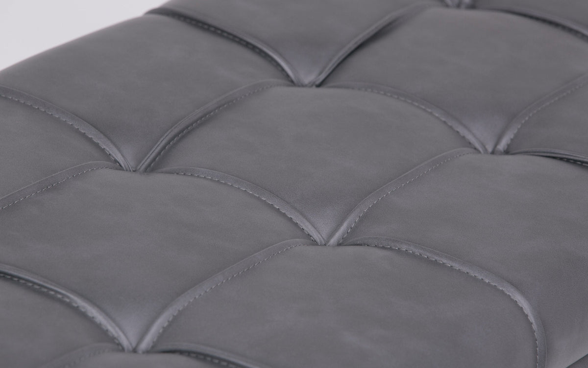 Stone Grey Vegan Leather | Dover 3 piece Vegan Leather Storage Ottoman
