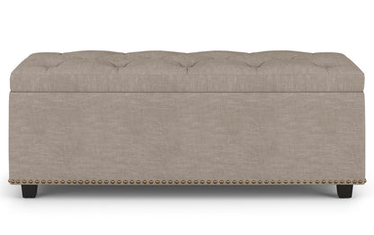 Natural Linen Style Fabric | Hamilton Lift Top Rectangular Storage Ottoman