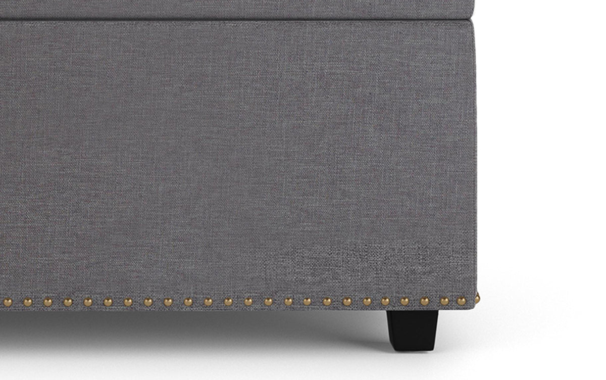 Slate Grey Linen Style Fabric | Hamilton Lift Top Rectangular Storage Ottoman