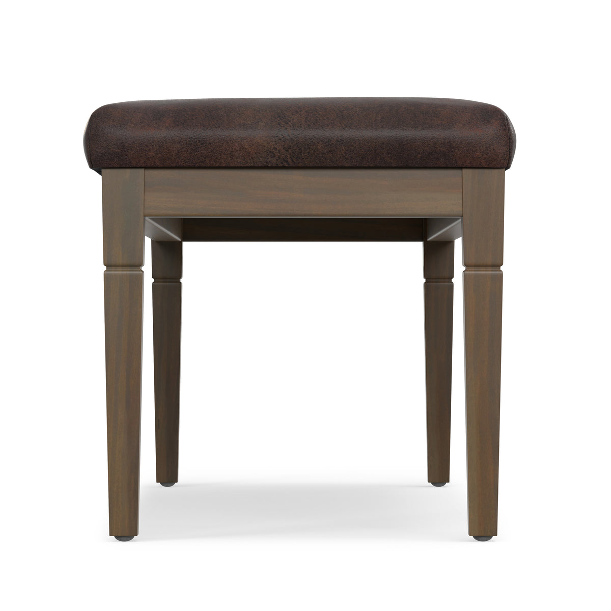 Distressed Brown Distressed Vegan Leather | Waverly Tufted Ottoman Bench