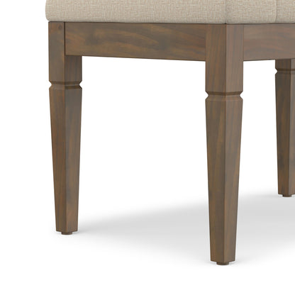 Natural | Waverly Small Tufted Ottoman Bench in Linen