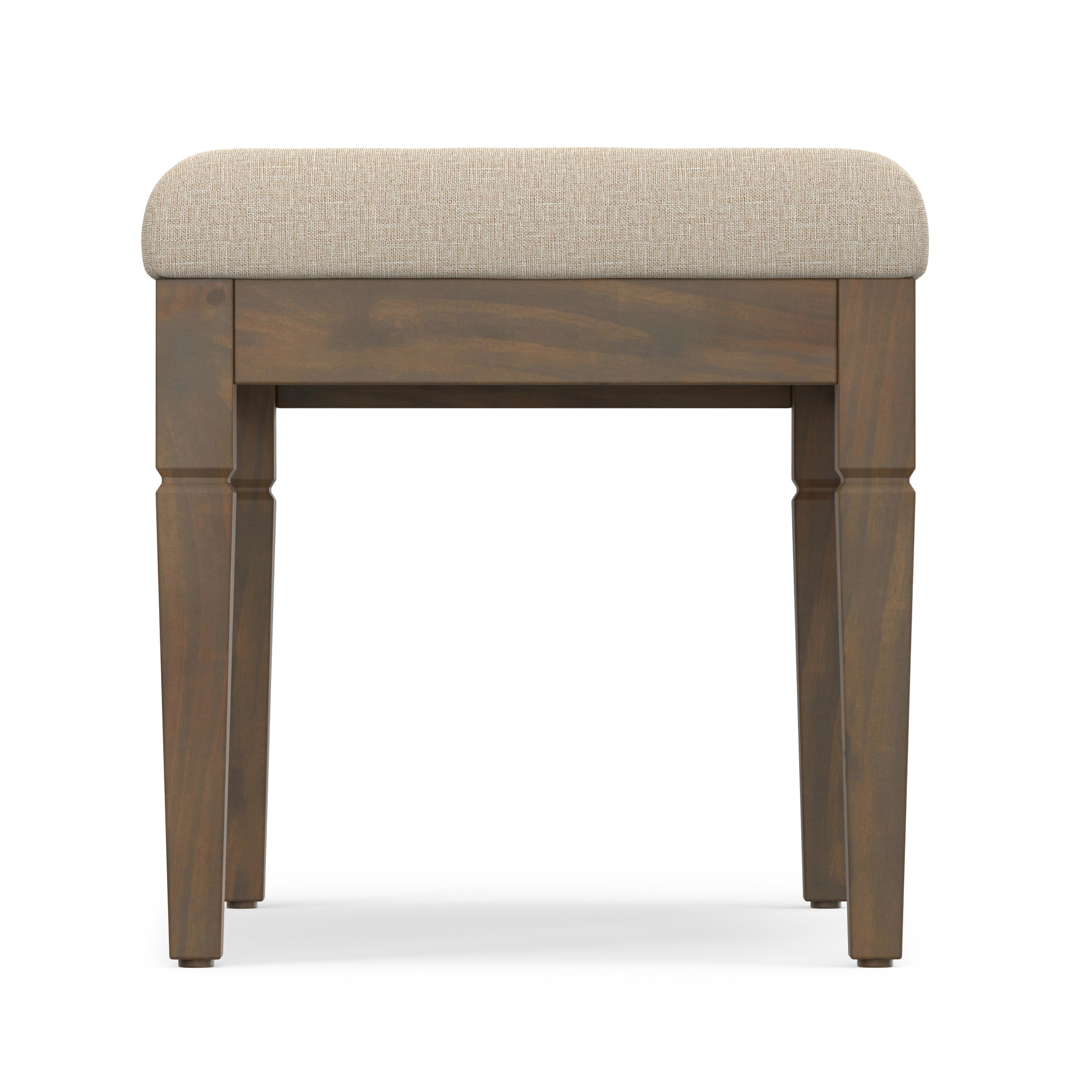 Natural | Waverly Small Tufted Ottoman Bench in Linen
