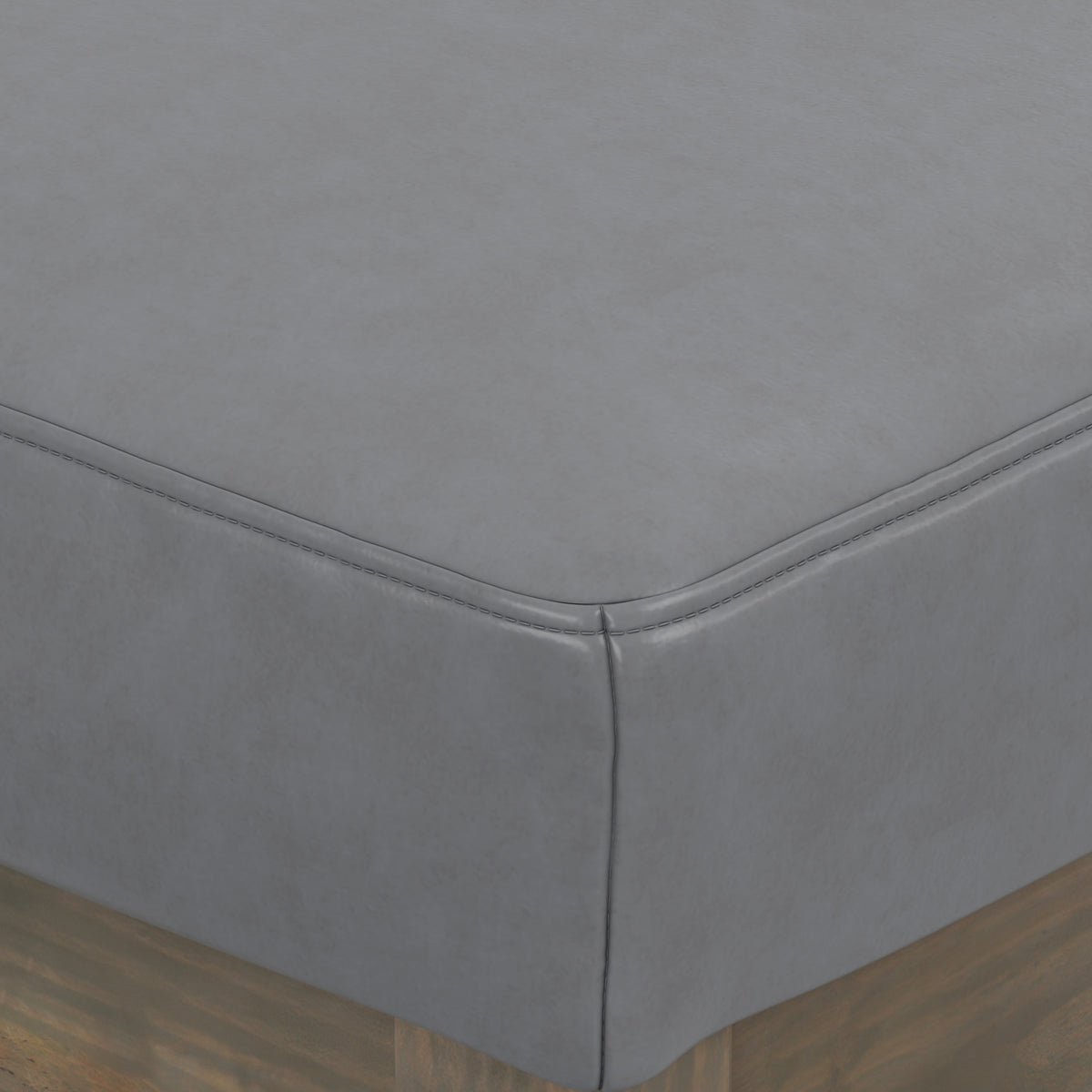 Stone Grey Vegan Leather | Milltown Footstool Small Ottoman Bench