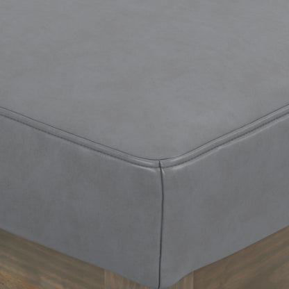 Stone Grey Vegan Leather | Milltown Footstool Small Ottoman Bench