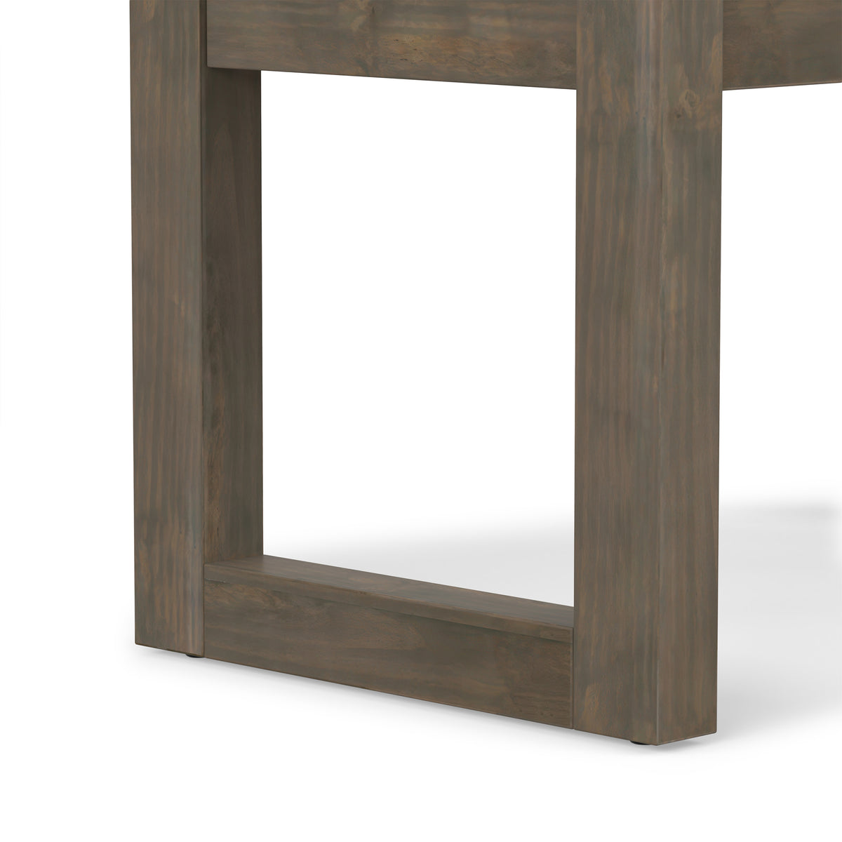 Stone Grey Vegan Leather | Milltown Footstool Small Ottoman Bench