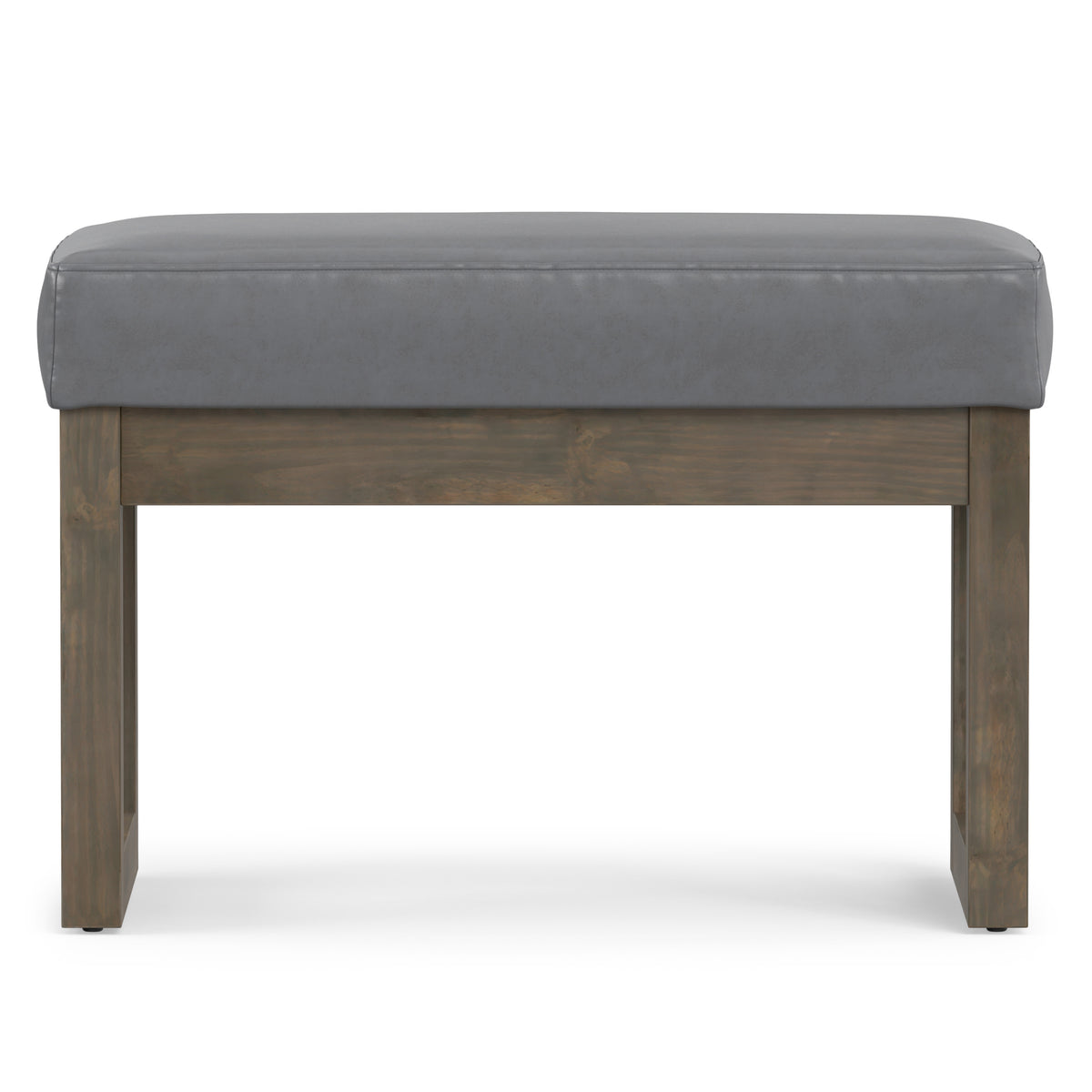 Stone Grey Vegan Leather | Milltown Footstool Small Ottoman Bench